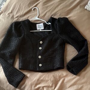 Alexia Admor Sparkling Black Cropped Jacket